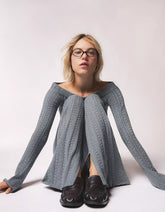 Cable-knit bardot sweater