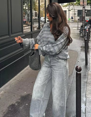 Sweater with polo collar