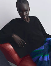 V-neck cropped sweater