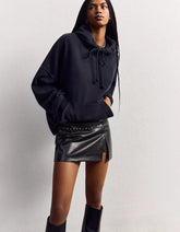 Leather effect mini skirt