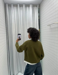 Oversized sweater with ribbed hem