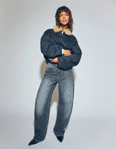 Wide-leg barrel jeans