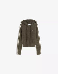 Embroidered knit zip-up jacket