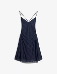 Tulle mini dress with rhinestones