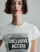 Short sleeve T-shirt with studs and print