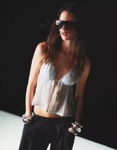 Sequined halter neck top