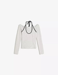 Long sleeve halter neck T-shirt