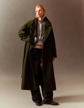 Oversize wool blend coat with belt
