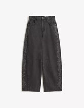 Barrel pants with rhinestone detail