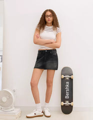 Denim mini skirt