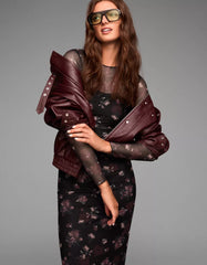 Long sleeve tulle midi dress