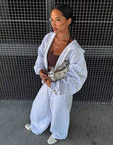 Plush barrel pants with stoppers