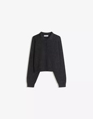 Boxy polo collar sweater