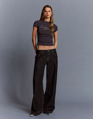 Short sleeve studded print T-shirt