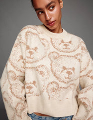 Printed jacquard sweater