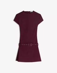 Mini dress with tie belt