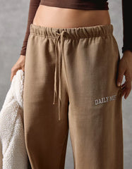 Embroidered plush joggers