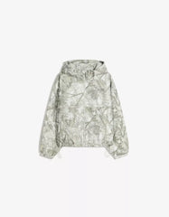 Printed hooded puffer jacket