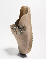 Buckled clogs with stud details