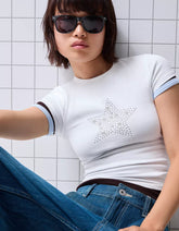 Short sleeve studded T-shirt