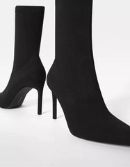 Tailored high-heel ankle boots