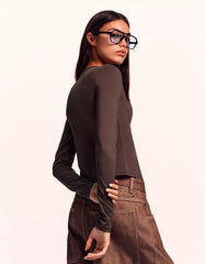 Long sleeve T-shirt with buttons