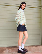 Long sleeve T-shirt with polo collar