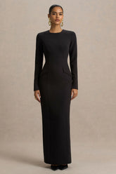 Vaila | Black High-Neck Maxi Dress