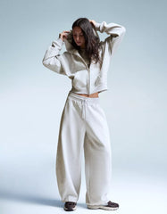 Plush barrel pants with stoppers