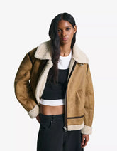 Faux shearling biker jacket