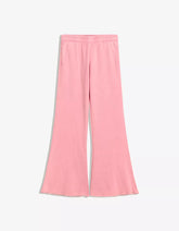 Plush flared pants with frayed hems