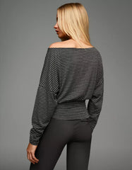 Striped long sleeve sash T-shirt