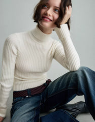 High neck ribbed sweater
