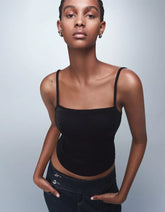 Metallic thread strappy top