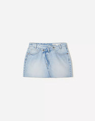 Denim mini skort