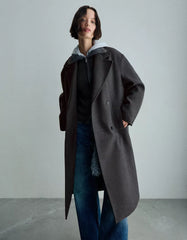 Long drop-shoulder coat
