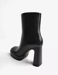 Platform heel ankle boots