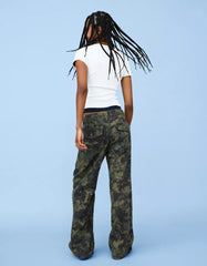 Straight pants with print