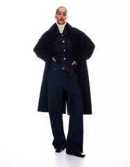 Long drop-shoulder coat