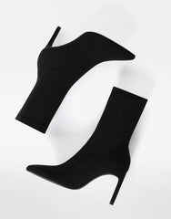 Tailored high-heel ankle boots