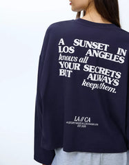 Printed boxy-fit long sleeve T-shirt