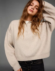 Boxy polo collar sweater