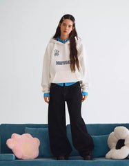 Mofusand print hooded sweatshirt