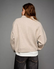 Boxy polo collar sweater