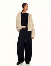 Faux fur hooded jacket