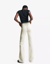 Studded waist pants with zipper