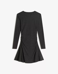 Gathered long sleeve mini dress