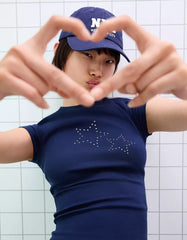 Short sleeve studded T-shirt