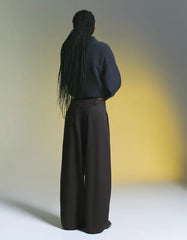 Voluminous double-fabric pants