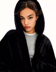 Faux fur hooded jacket